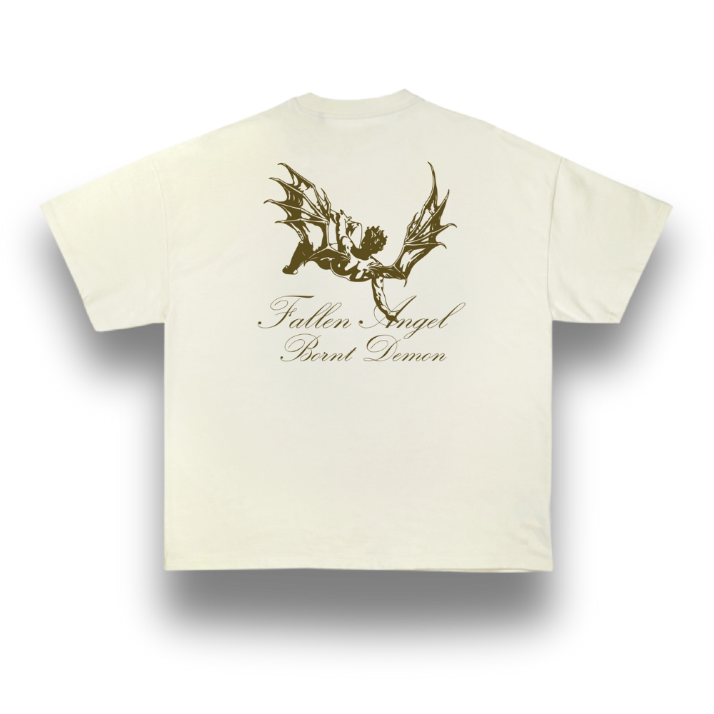 Camiseta Oversize "Fallen Angel" Beige